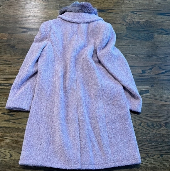 NWT Kate Spade Fur collar coat purple - Picture 6 of 12